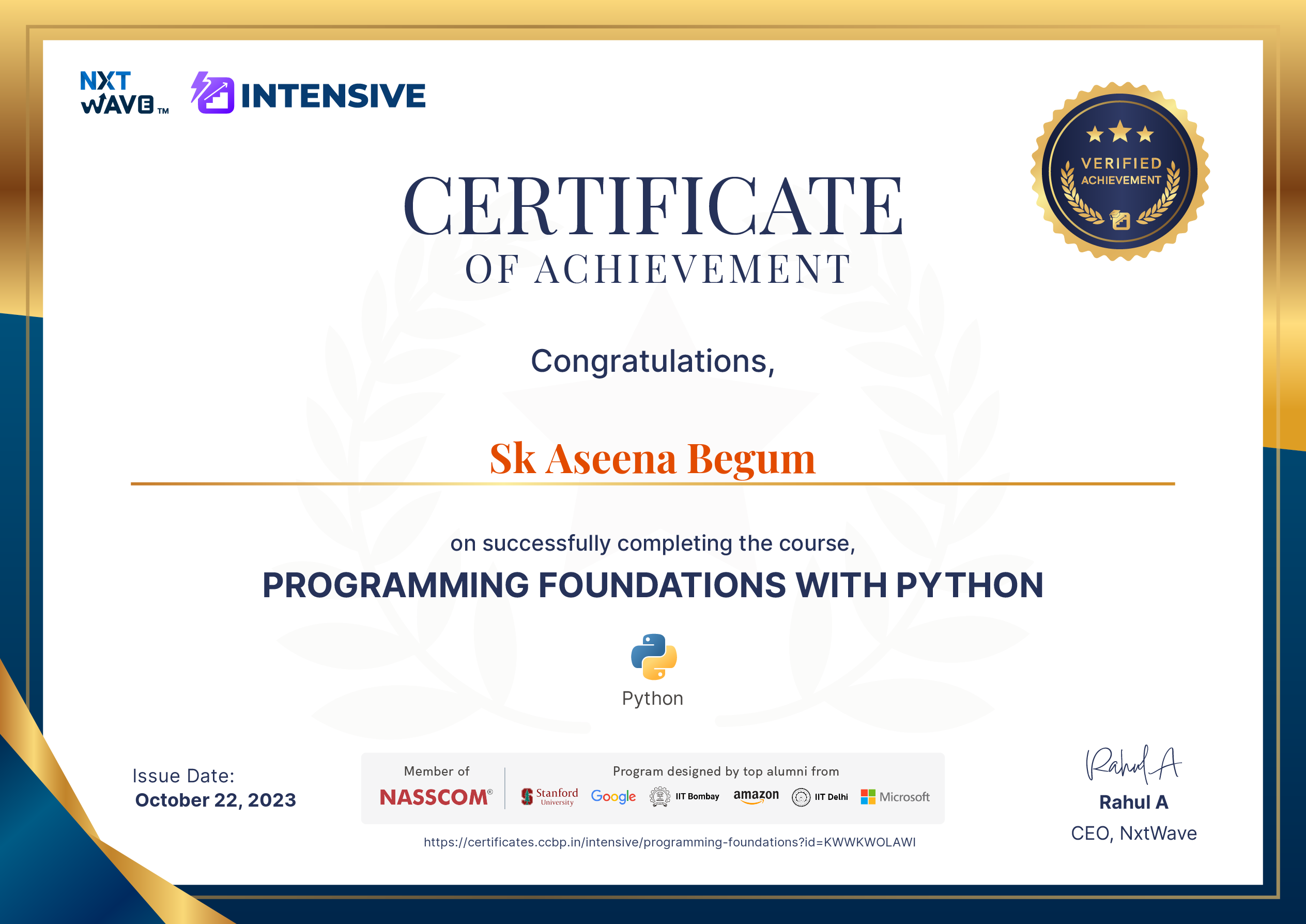 Certificate 7