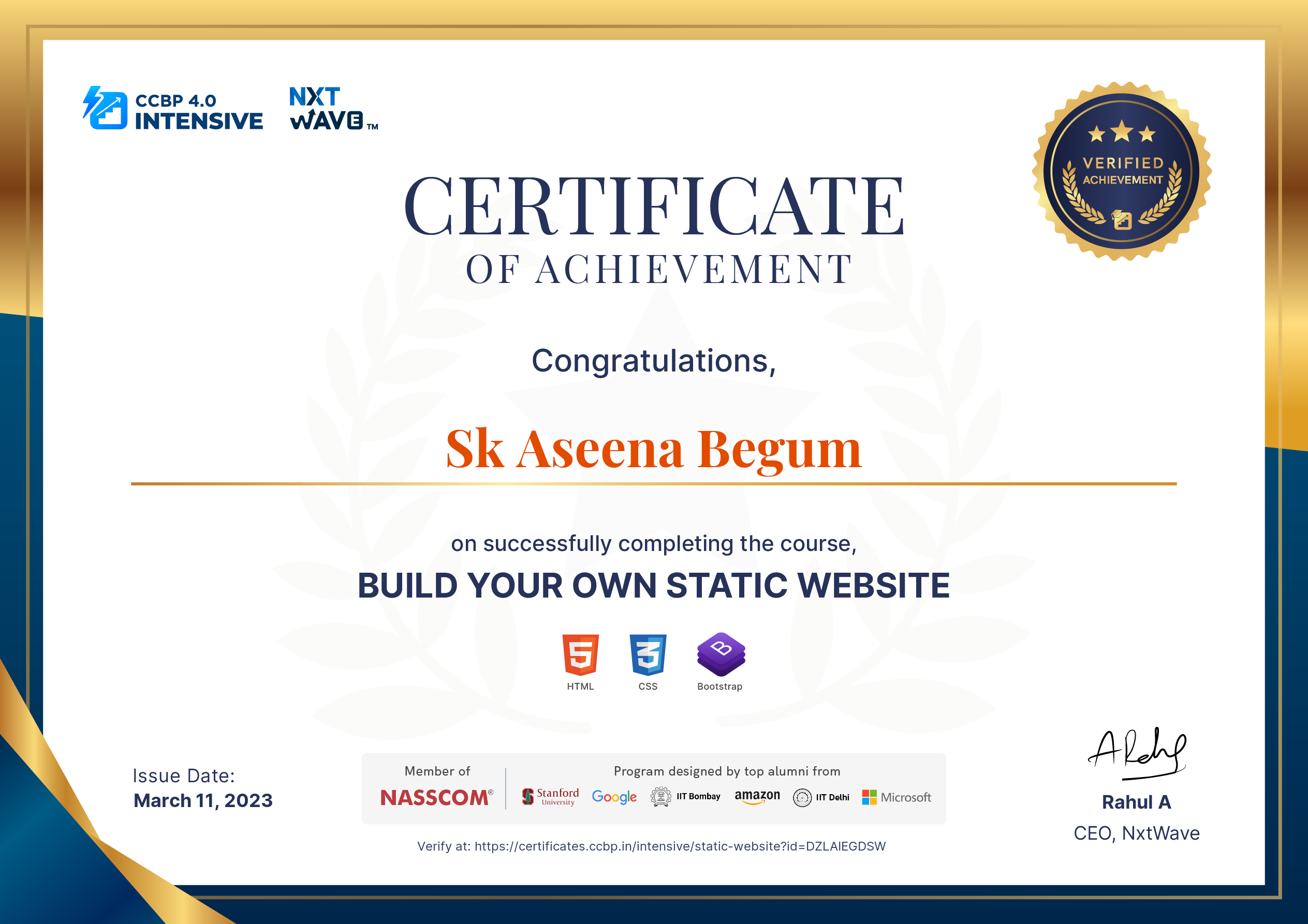 Certificate 1